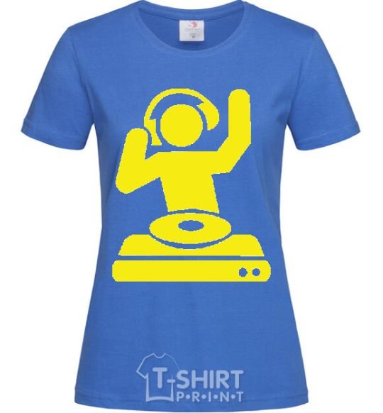 Women's T-shirt DJ PLAYING royal-blue фото