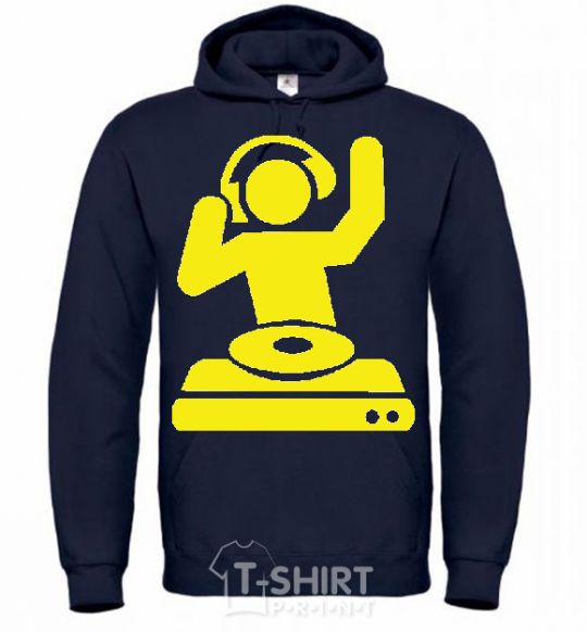 Men`s hoodie DJ PLAYING navy-blue фото