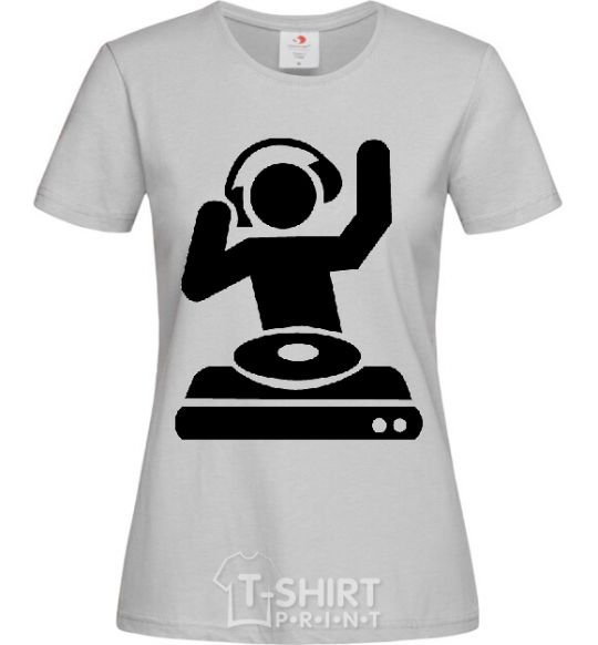 Women's T-shirt DJ PLAYING grey фото