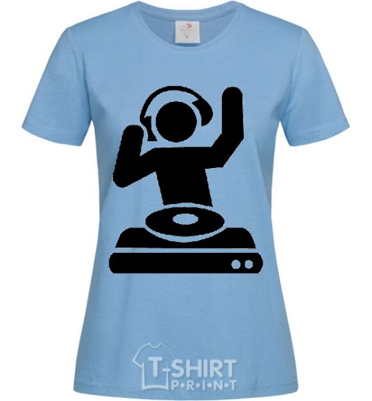 Women's T-shirt DJ PLAYING sky-blue фото