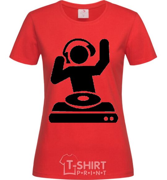 Women's T-shirt DJ PLAYING red фото