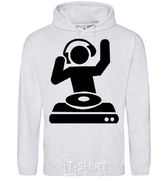 Men`s hoodie DJ PLAYING sport-grey фото