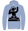 Men`s hoodie DJ PLAYING sky-blue фото