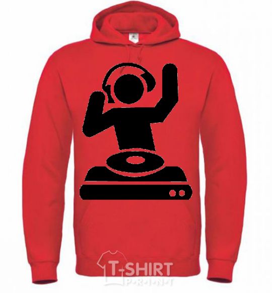 Men`s hoodie DJ PLAYING bright-red фото