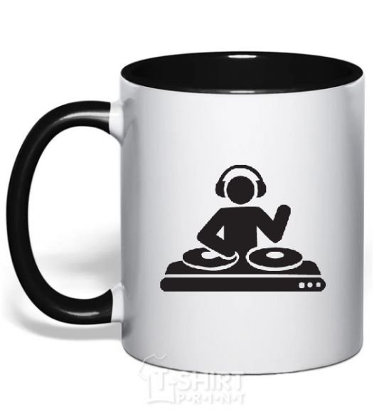 Mug with a colored handle DJ ACID black фото