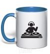Mug with a colored handle DJ ACID royal-blue фото