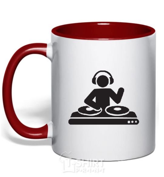Mug with a colored handle DJ ACID red фото