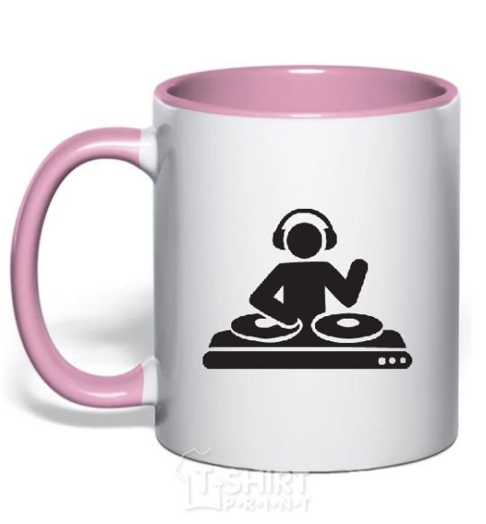 Mug with a colored handle DJ ACID light-pink фото