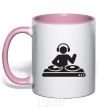 Mug with a colored handle DJ ACID light-pink фото