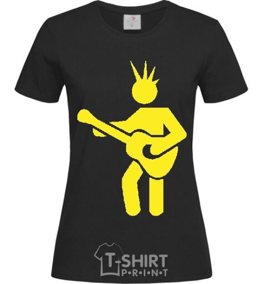 Women's T-shirt GUITAR-MAN black фото