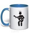 Mug with a colored handle GUITAR-MAN royal-blue фото