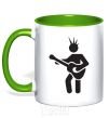 Mug with a colored handle GUITAR-MAN kelly-green фото