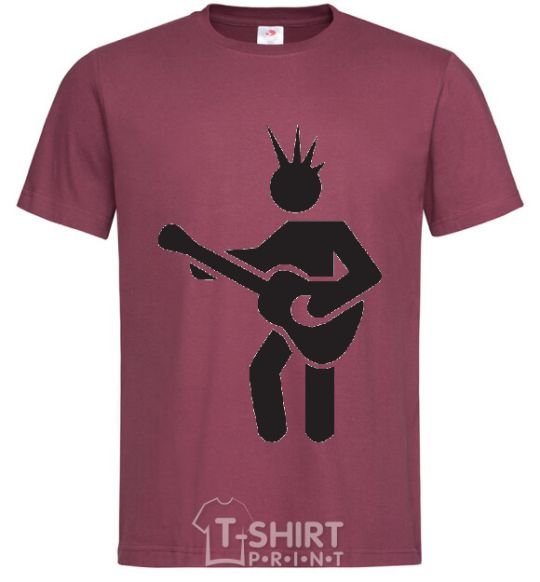 Men's T-Shirt GUITAR-MAN burgundy фото