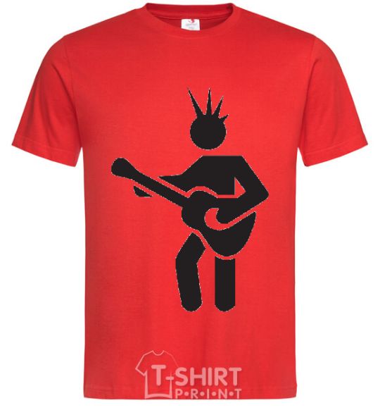 Men's T-Shirt GUITAR-MAN red фото