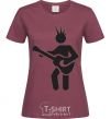 Women's T-shirt GUITAR-MAN burgundy фото