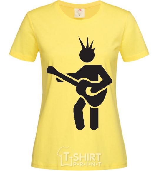 Women's T-shirt GUITAR-MAN cornsilk фото