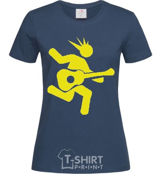 Women's T-shirt GUITAR JUMP navy-blue фото