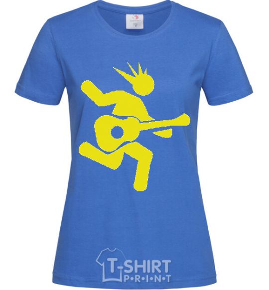 Women's T-shirt GUITAR JUMP royal-blue фото