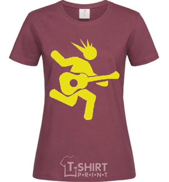 Women's T-shirt GUITAR JUMP burgundy фото