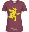 Women's T-shirt GUITAR JUMP burgundy фото