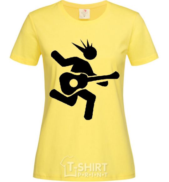 Women's T-shirt GUITAR JUMP cornsilk фото