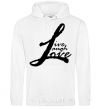 Men`s hoodie LIVE LOVE LAUGH White фото