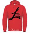 Men`s hoodie LIVE LOVE LAUGH bright-red фото