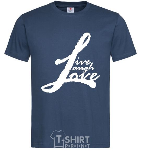 Мужская футболка LIVE LOVE LAUGH Темно-синий фото