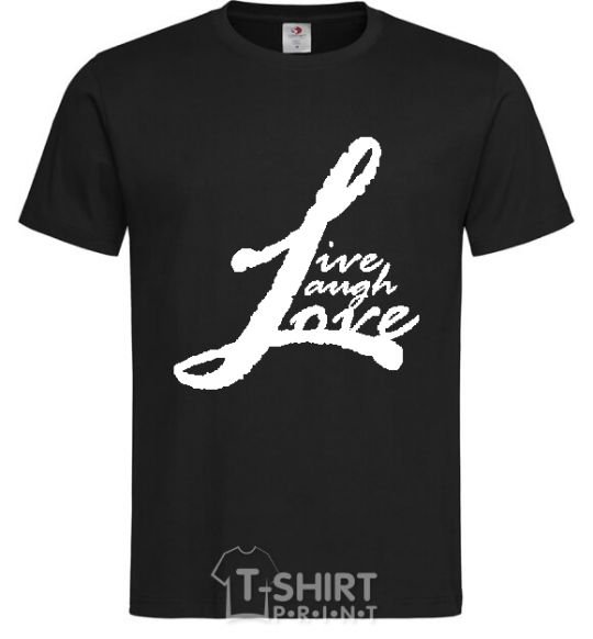 Men's T-Shirt LIVE LOVE LAUGH black фото