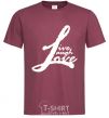 Men's T-Shirt LIVE LOVE LAUGH burgundy фото