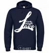 Men`s hoodie LIVE LOVE LAUGH navy-blue фото