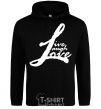 Men`s hoodie LIVE LOVE LAUGH black фото