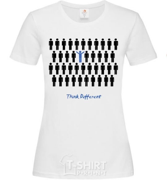 Женская футболка THINK DFFERENT Белый фото