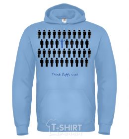 Men`s hoodie THINK DFFERENT sky-blue фото
