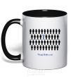 Mug with a colored handle THINK DFFERENT black фото