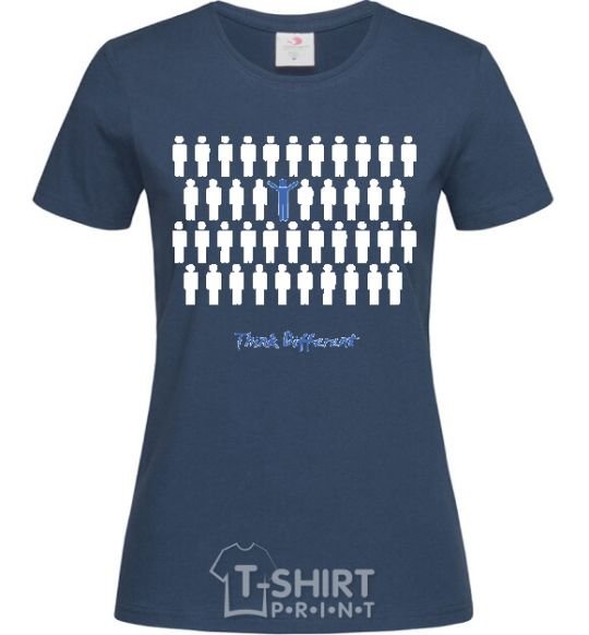 Женская футболка THINK DFFERENT Темно-синий фото