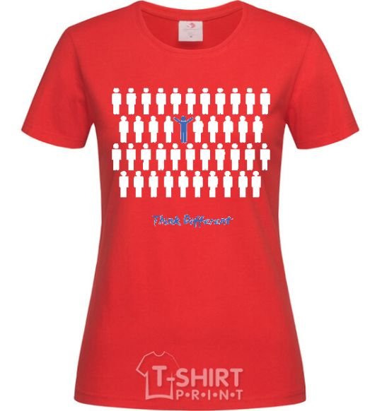 Женская футболка THINK DFFERENT Красный фото