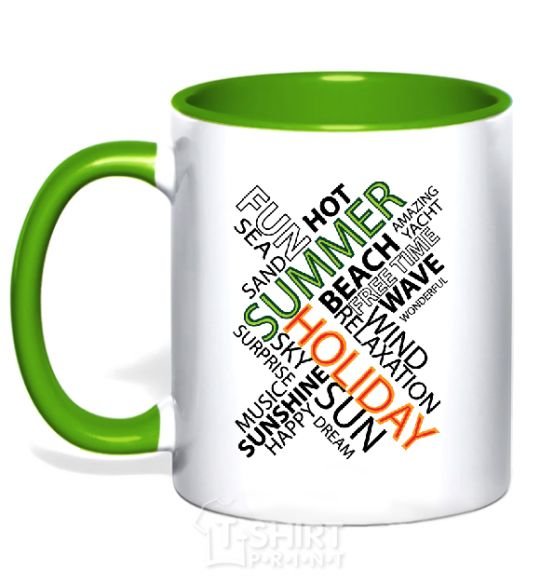 Mug with a colored handle SUMMER kelly-green фото