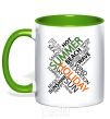 Mug with a colored handle SUMMER kelly-green фото