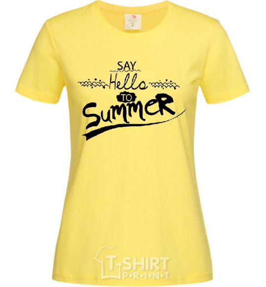 Женская футболка SAY HELLO TO SUMMER Лимонный фото