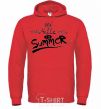 Men`s hoodie SAY HELLO TO SUMMER bright-red фото