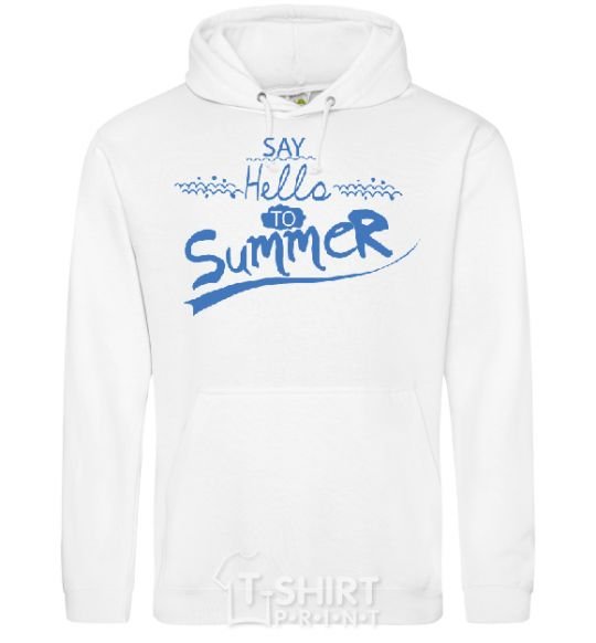 Men`s hoodie SAY HELLO TO SUMMER White фото