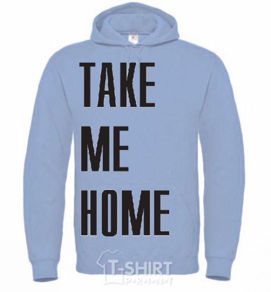 Men`s hoodie TAKE ME HOME sky-blue фото
