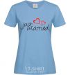 Женская футболка JUST MARRIED HEARTS Голубой фото