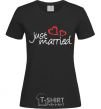 Женская футболка JUST MARRIED HEARTS Черный фото