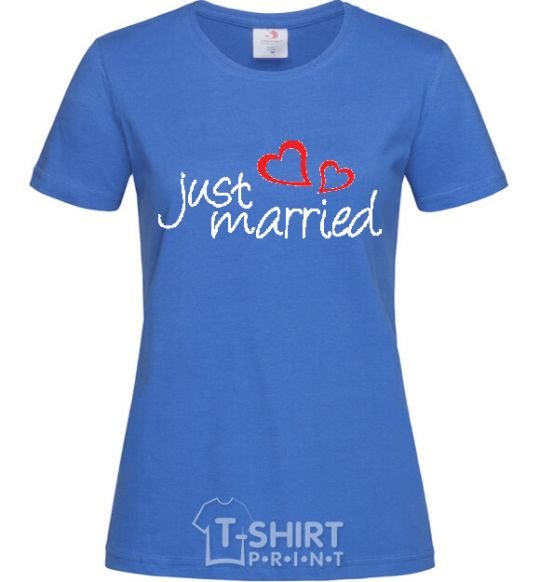 Женская футболка JUST MARRIED HEARTS Ярко-синий фото