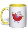 Mug with a colored handle WITCH yellow фото
