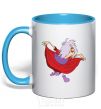 Mug with a colored handle WITCH sky-blue фото