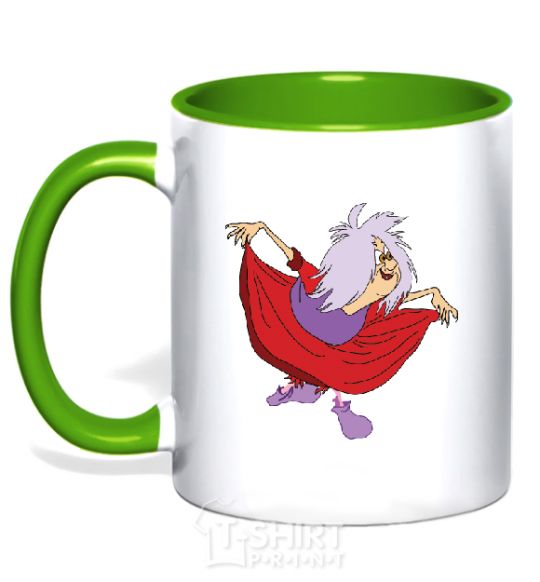 Mug with a colored handle WITCH kelly-green фото