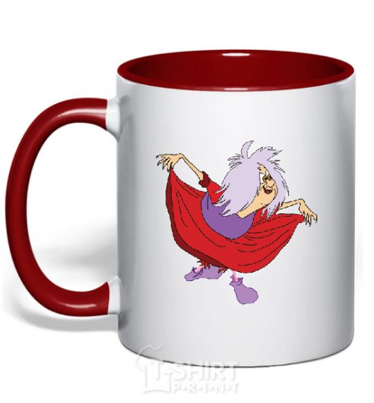 Mug with a colored handle WITCH red фото